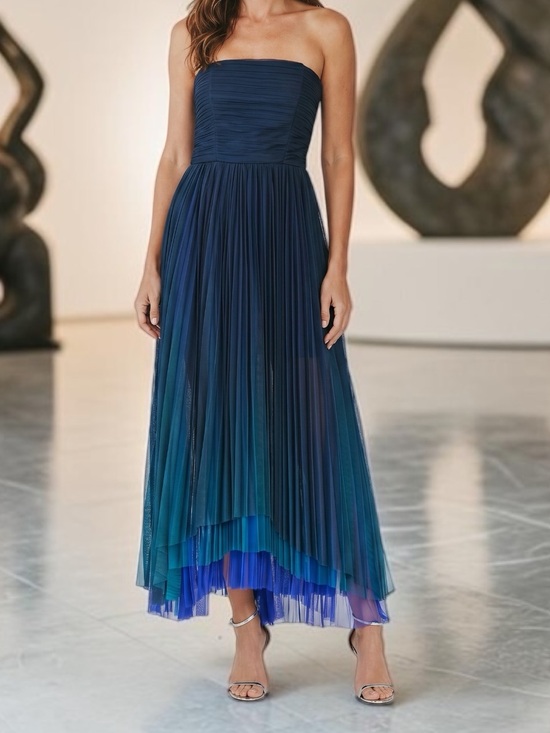 Chelsea28 Dresses & Skirts - Chelsea 28 Tulle Party Dress Ombre Pleated Midi Dress